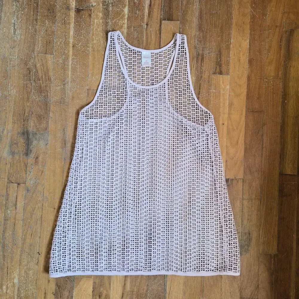 Xhilaration Small pastel pink lavender mesh net tank top swim cover S